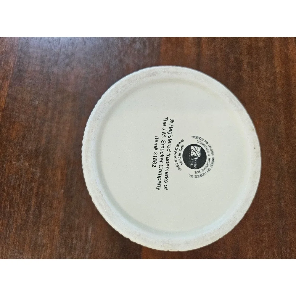 Smucker's Ceramic Crock Small Cream Ribbed Fruit Graphic 31882